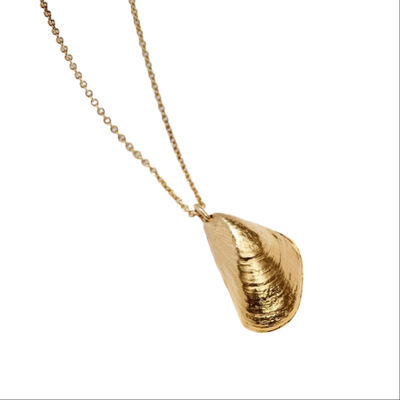 Mussel Shell Necklace with Yellow Gold Plating