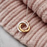 Mixed Gold Mini Russian Ring Necklace, , hi-res