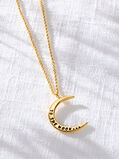 18ct Yellow Gold Plated 'To The Moon' Crescent Moon Necklace, , hi-res