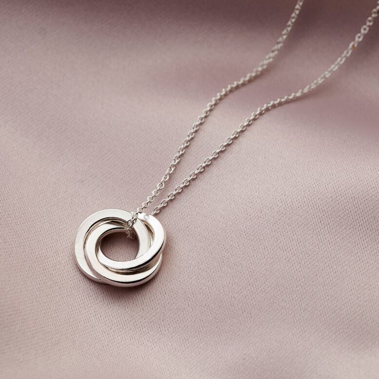 Sterling Silver Mini Russian Ring Necklace, , hi-res