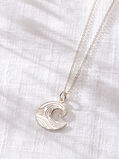 Sterling Silver Wave Charm Necklace, , hi-res