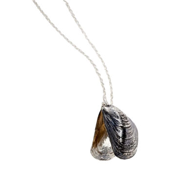 Oxidised Mussel Shell Necklace