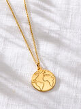 18ct Yellow Gold Plated Globe Charm Necklace, , hi-res
