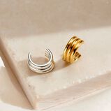 Yellow Gold Plated Column Ear Cuff, , hi-res