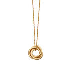 Mini Russian Ring Necklace with Yellow Gold Plating