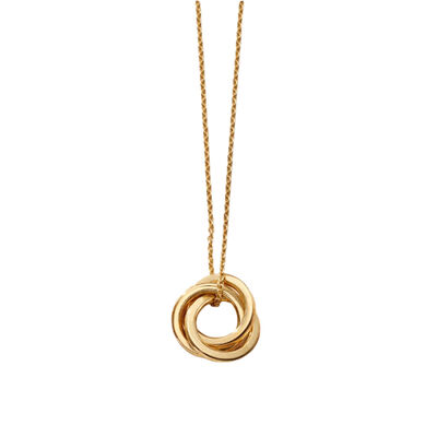 Mini Russian Ring Necklace with Yellow Gold Plating
