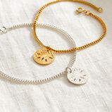 Sterling Silver Sand Dollar Charm Bracelet, , hi-res