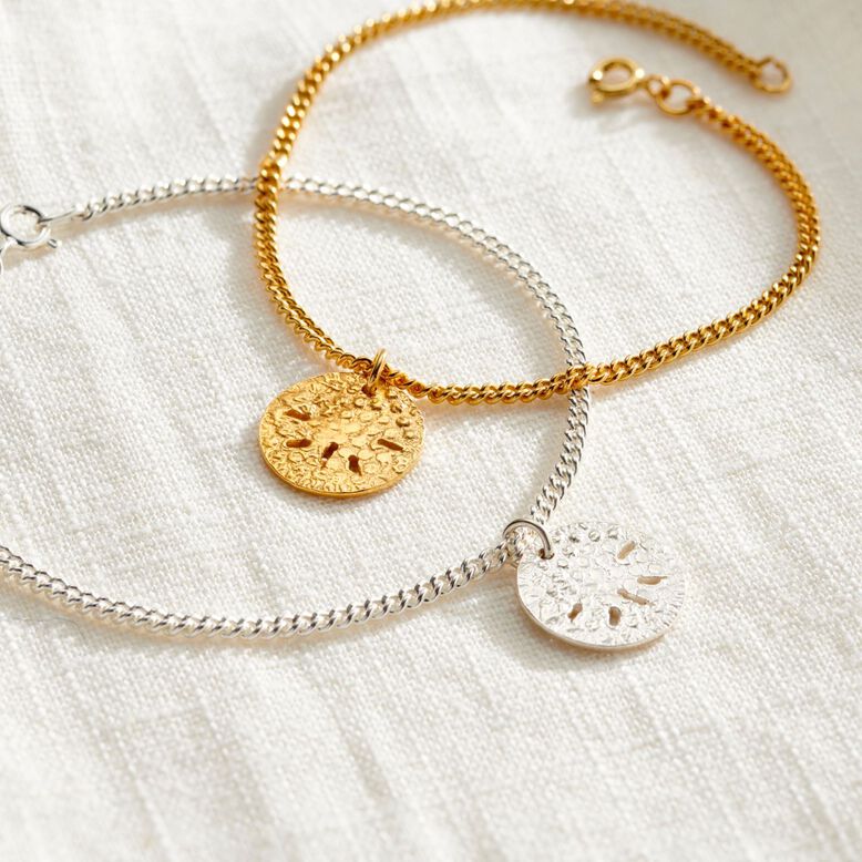 Sterling Silver Sand Dollar Charm Bracelet, , hi-res