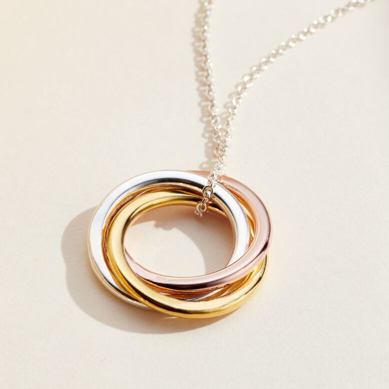 Mixed Gold Russian Ring Necklace, , hi-res