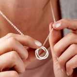 Sterling Silver Mini Russian Ring Necklace, , hi-res
