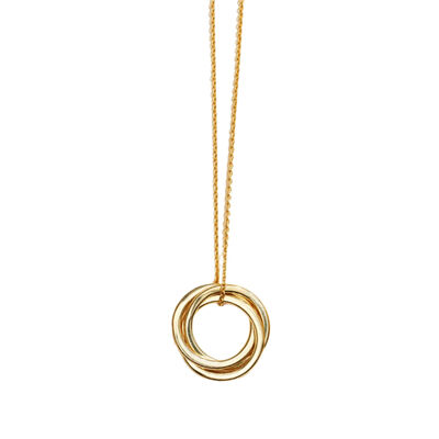 Russian Ring Necklace with Yellow Gold Plating