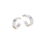 Sterling Silver Column Hoop Earrings