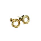 Russian Ring Stud Earrings with Yellow Gold Plating
