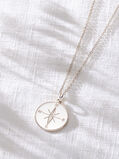 Sterling Silver Compass Charm Necklace, , hi-res