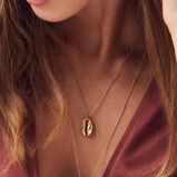 Cowrie Shell Necklace with Yellow Gold Plating, , hi-res