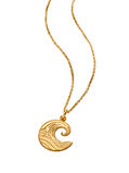 18ct Yellow Gold Plated Wave Charm Necklace, , hi-res