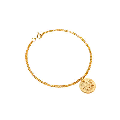 Sand Dollar Charm Bracelet with Yellow Gold Plating