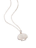Sterling Silver Scallop Shell Charm Necklace, , hi-res
