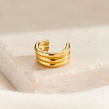 Yellow Gold Plated Column Ear Cuff, , hi-res
