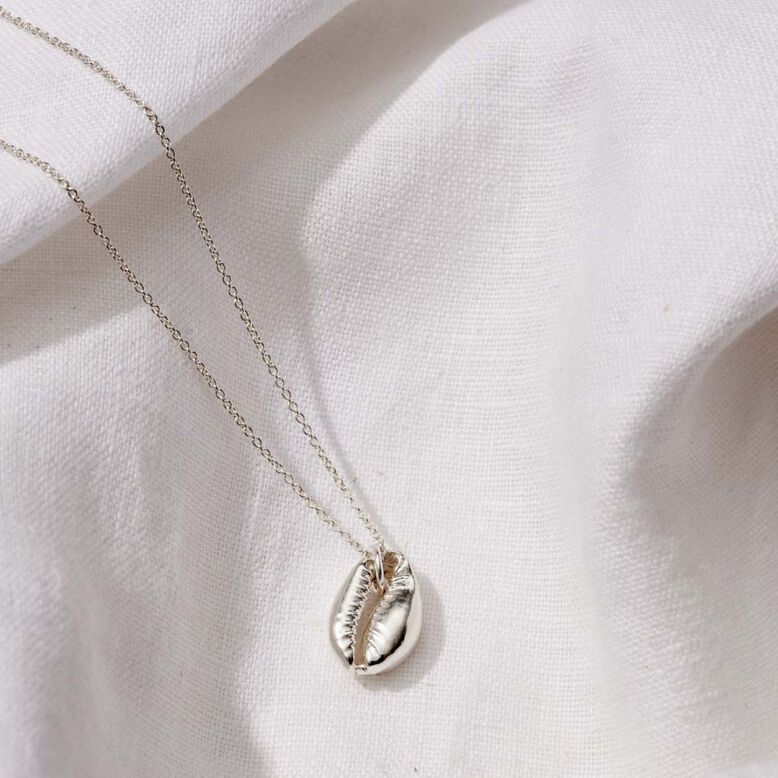 Sterling Silver Cowrie Shell Necklace, , hi-res