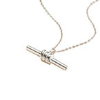 Sterling Silver Column T-Bar Necklace