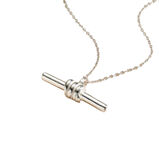 Sterling Silver Column T-Bar Necklace, , hi-res