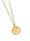 18ct Yellow Gold Plated Globe Charm Necklace, , hi-res