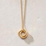 Mini Russian Ring Necklace with Yellow Gold Plating, , hi-res