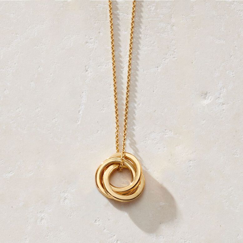 Mini Russian Ring Necklace with Yellow Gold Plating, , hi-res