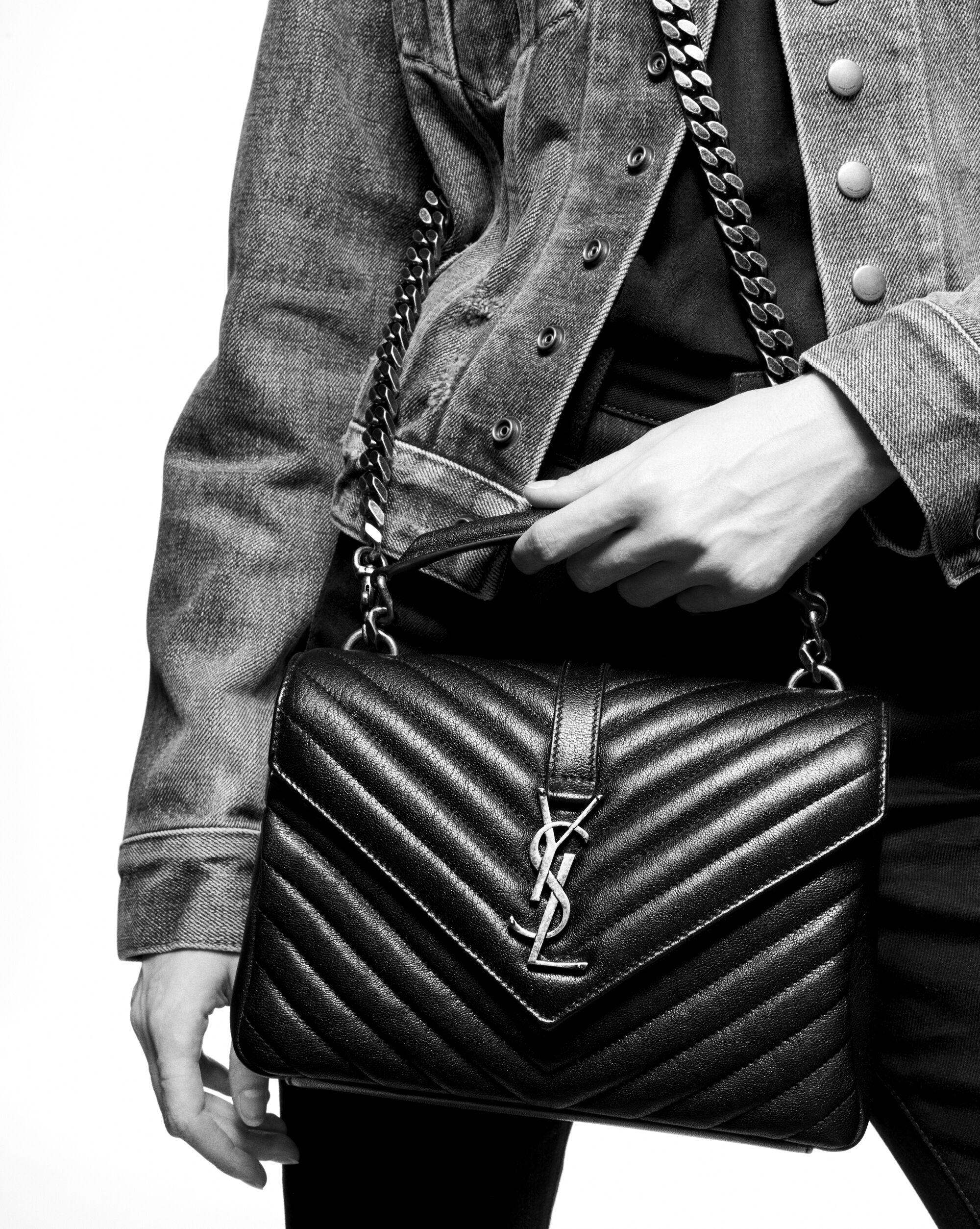 Saint Laurent Medium College Chain Bag Shoulder Heathrow Reserve Collect