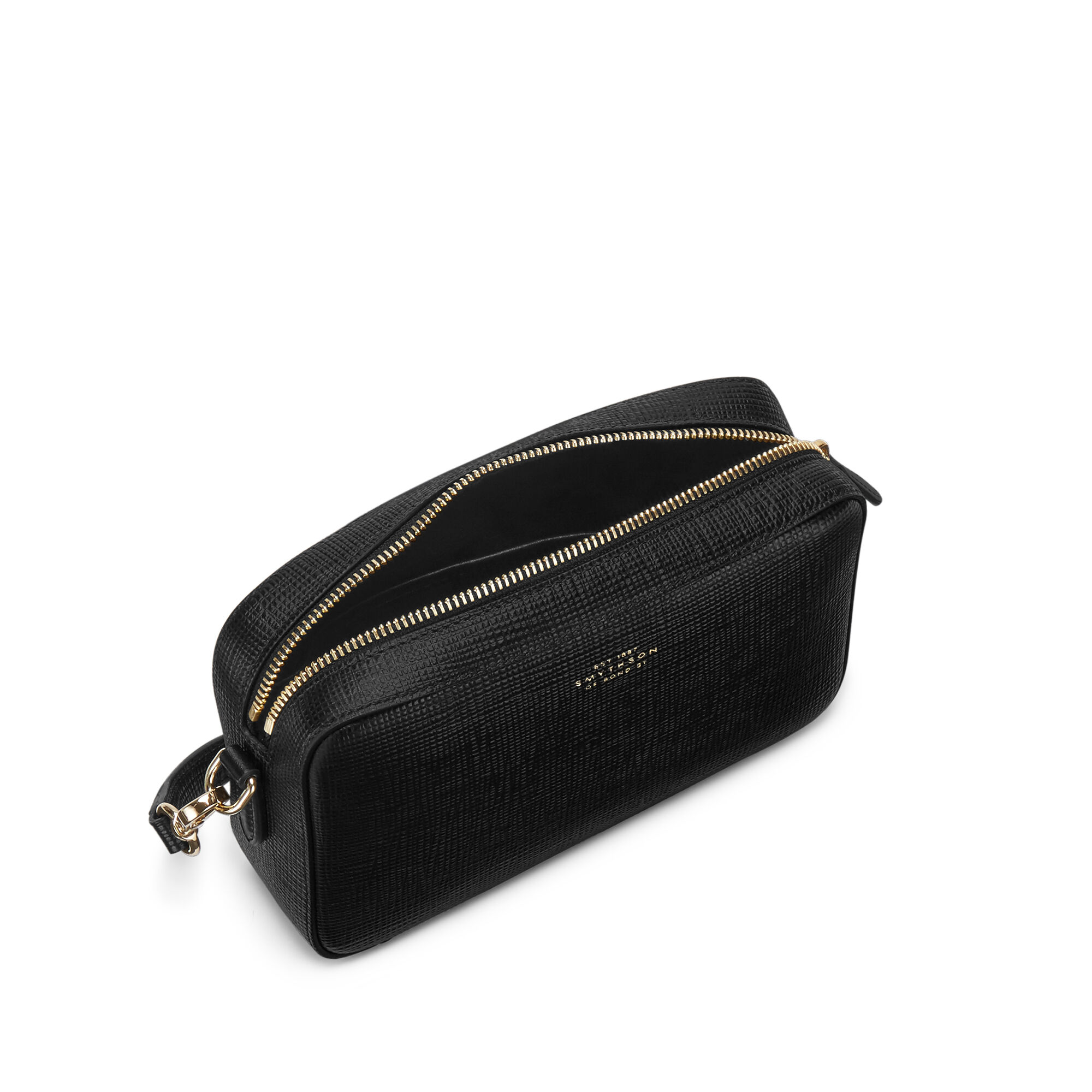 Smythson Women's Panama Mini Camera Bag with Leather Strap, Black, One Size  : Amazon.in: Clothing & Accessories