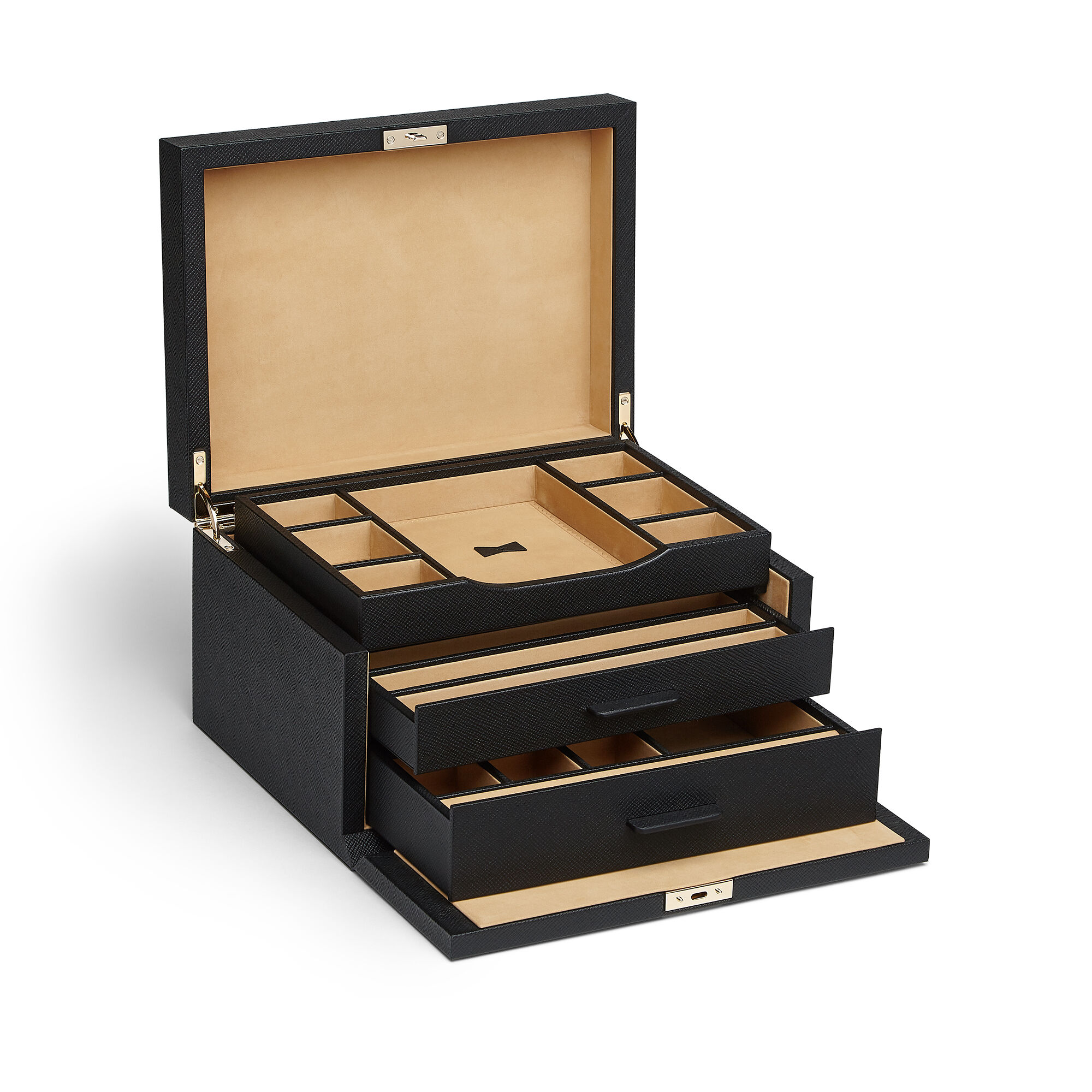Smythson Panama 3 Drawer Jewellery Box Gifts Heathrow Reserve & Collect