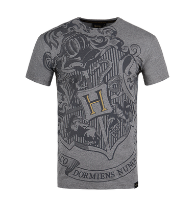 Hogwarts Bold Crest Grey T-Shirt - Extra Small, , hi-res