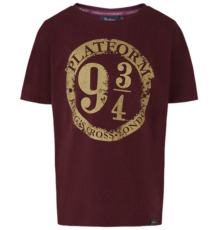 The Harry Potter Shop Platform Heathrow | - - Small Collect Burgundy Marl & Reserve Clothing 3/4 9 T-Shirt
