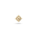 Beaded Flower Flat Back 9k Gold 8mm Single