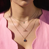 16" Stationed Bead Chain 9k Gold, , hi-res