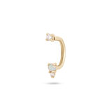 Opal &amp; Diamond U Bar Earring 14k Gold Single, , hi-res