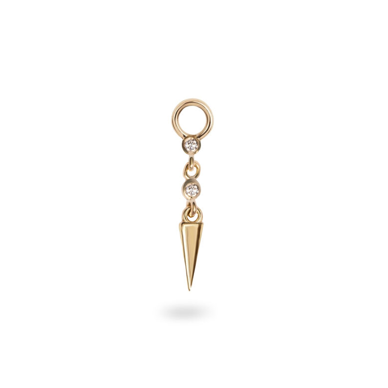 Diamond Drop Spike Earring Charm 9k Gold Single, , hi-res