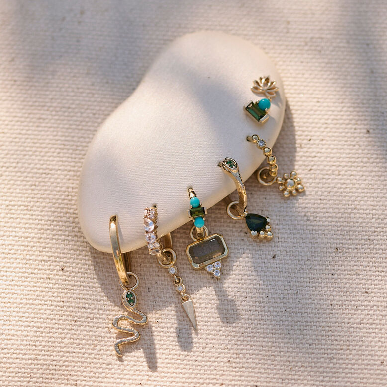 Diamond Drop Spike Earring Charm 9k Gold Single, , hi-res