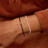 Diamond Solitaire Friendship Bracelet Black 9k Gold, , hi-res