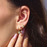 Amazonite Boho Huggie Hoop Earring 9k Gold single, , hi-res