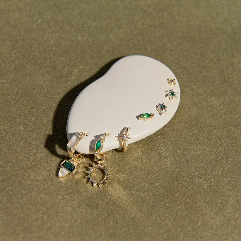 Beaded Flower Flat Back 9k Gold 5mm Single, , hi-res