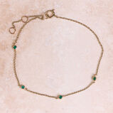 Emerald Station Bracelet 9k Gold, , hi-res