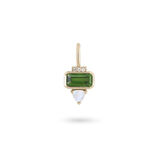 Green Tourmaline, Diamond &amp; Moonstone Pendant 9k Gold, , hi-res