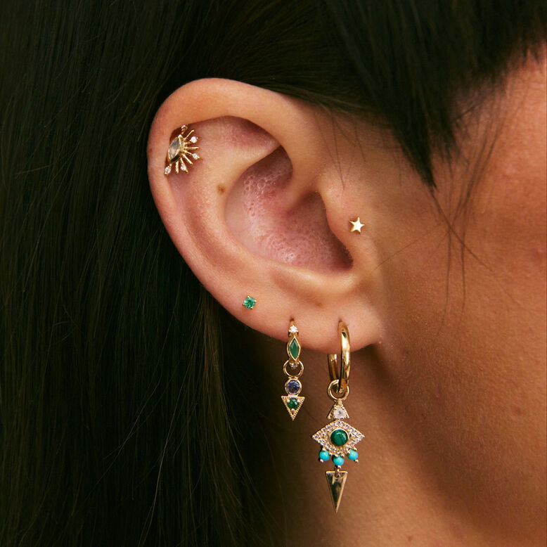 Medium Hoop Earring 9K Gold single, , hi-res