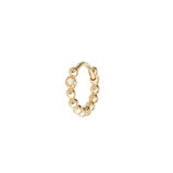 Mini Diamond Beaded Huggie Hoop 9k Gold Single, , hi-res