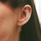 Sunburst Silhouette Earring Charm 9k Gold Single, , hi-res