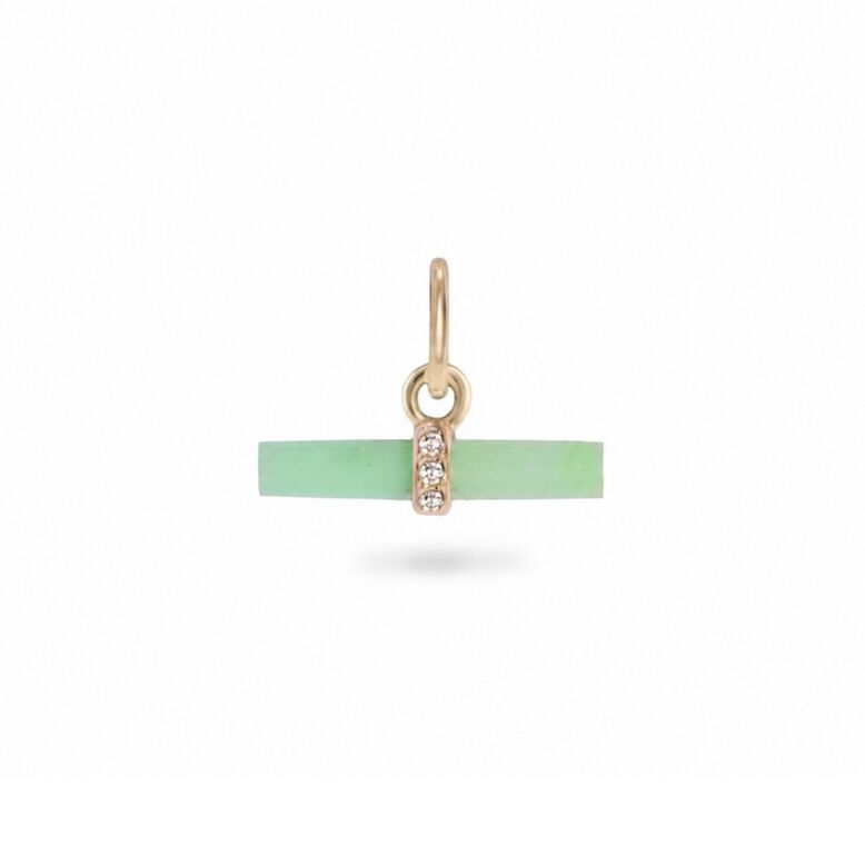Chrysoprase T-Bar Pendant 9k Gold, , hi-res