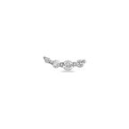 Graduated Diamond Curve Flat Back Earring 14k White Gold 5mm Single