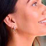 Moonstone &amp; White Sapphire Sunburst Earring Charm 9k Gold Single, , hi-res